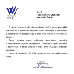 Inauguracja roku akademickiego 2013/2014 - życzenia