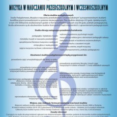 Instytut Muzyki ogłasza nabór na Kwalifikacyjne Studia Podyplomowe „Muzyka w nauczaniu przedszkolnym i wczesnoszkolnym"