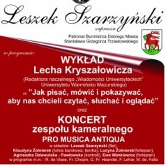 Koncert Pro Musica Antiqua i wykład Lecha Kryszałowicza 