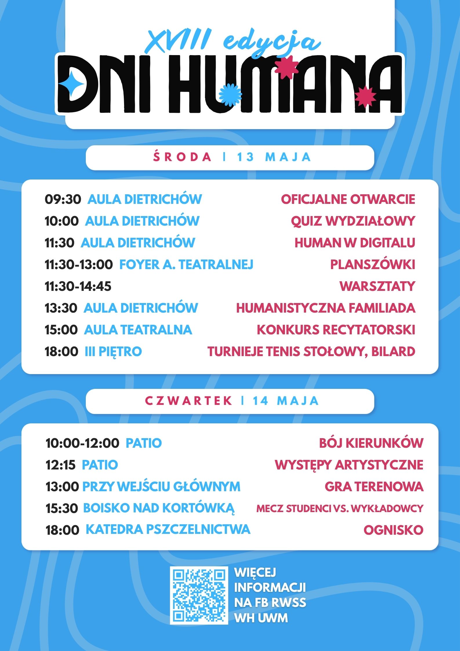 Plakat promujący XVIII edycję Dni Humana 