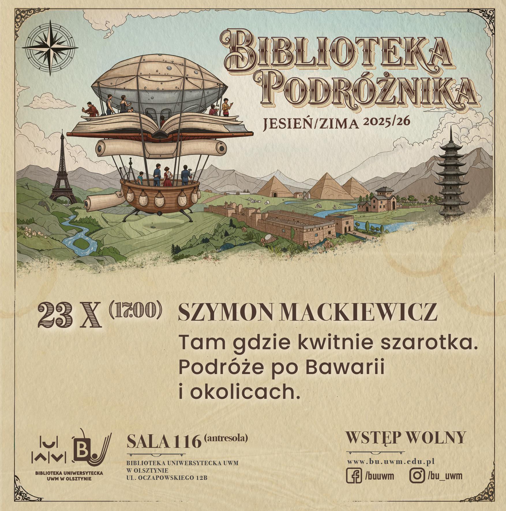 Biblioteka Podróżnika Szymon Mackiewicz plakat 