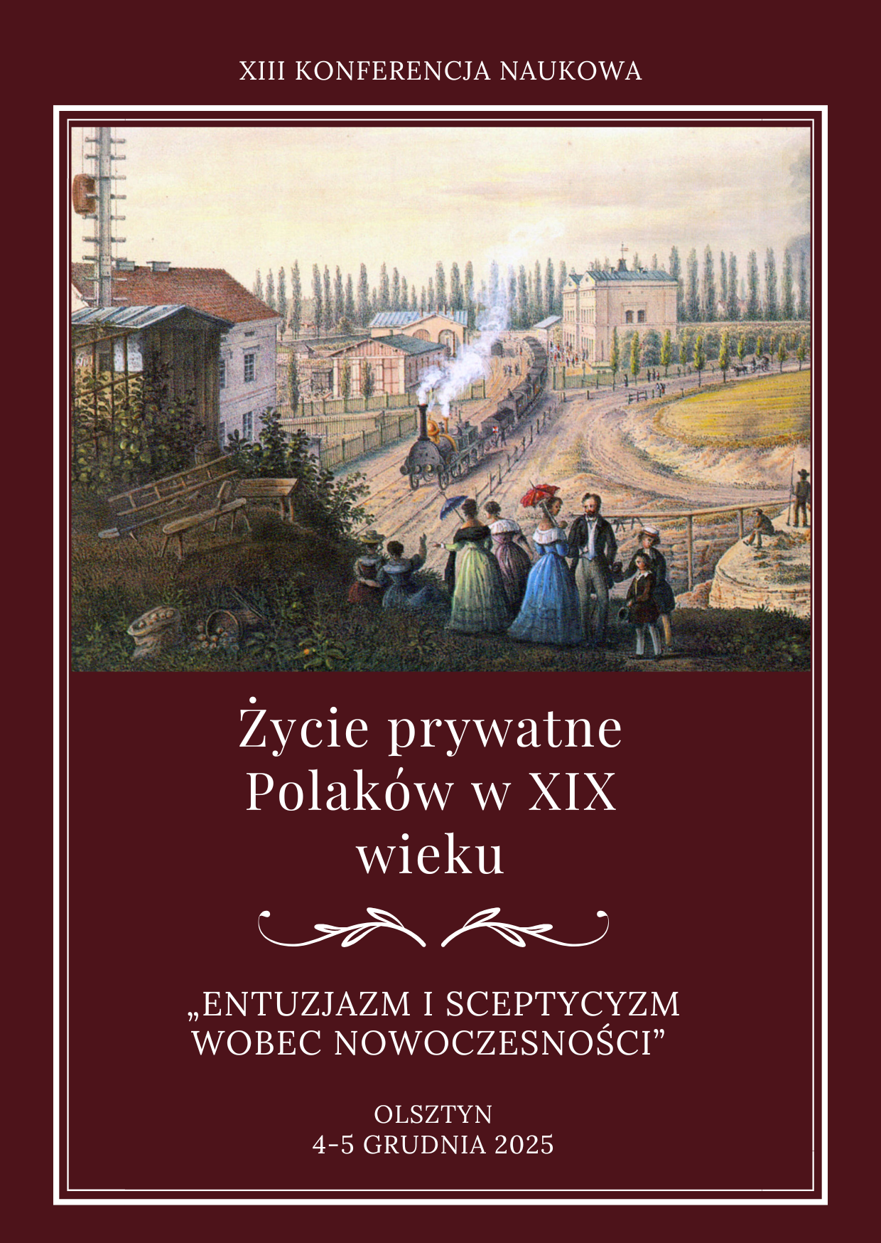 plakat promujący konferencję Życie prywatne Polaków w XIX i XX wieku