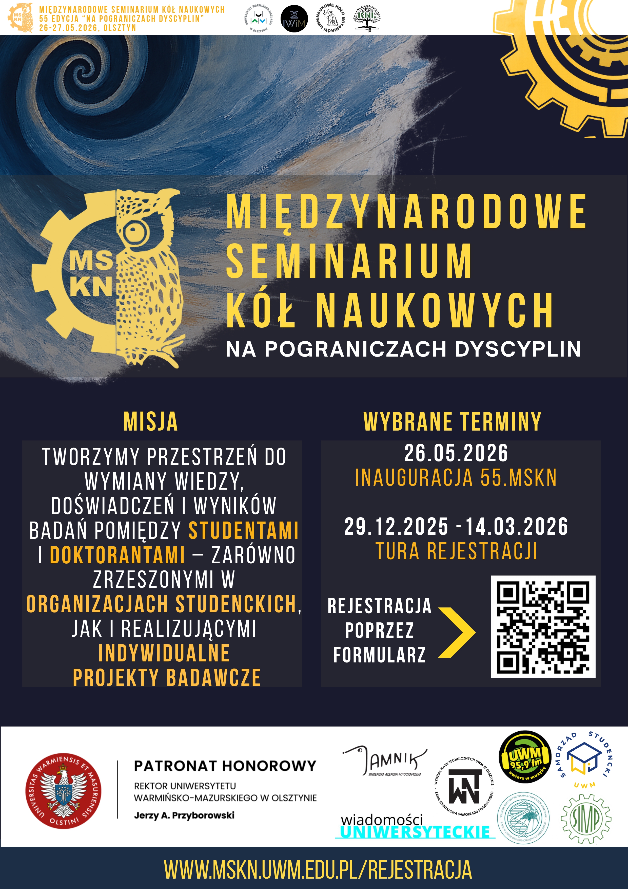 plakat promujący 55. edycję Międzynarodowego Seminarium Kół Naukowych 