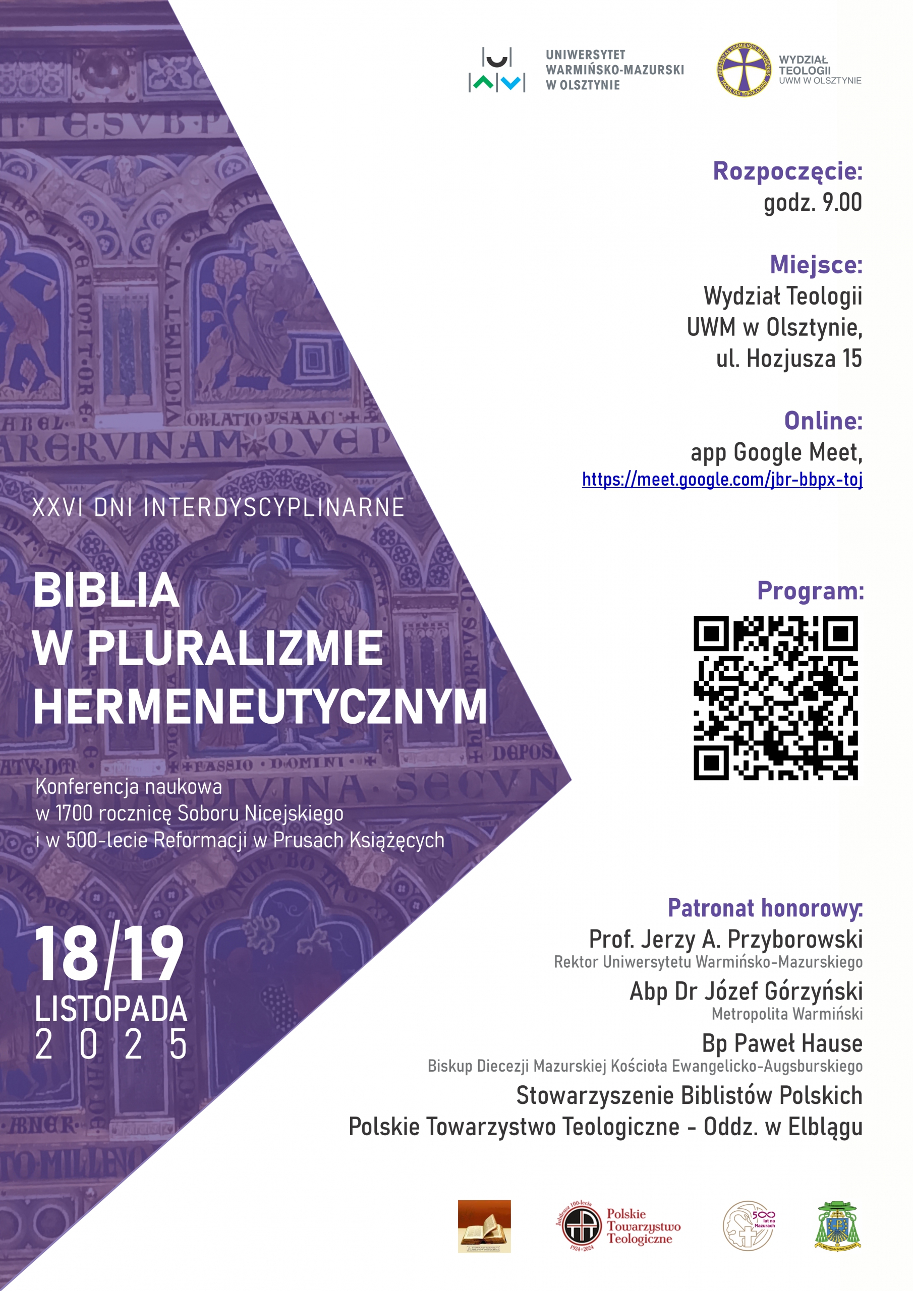 Plakat z programem XXVI Dni Interdyscyplinarnych