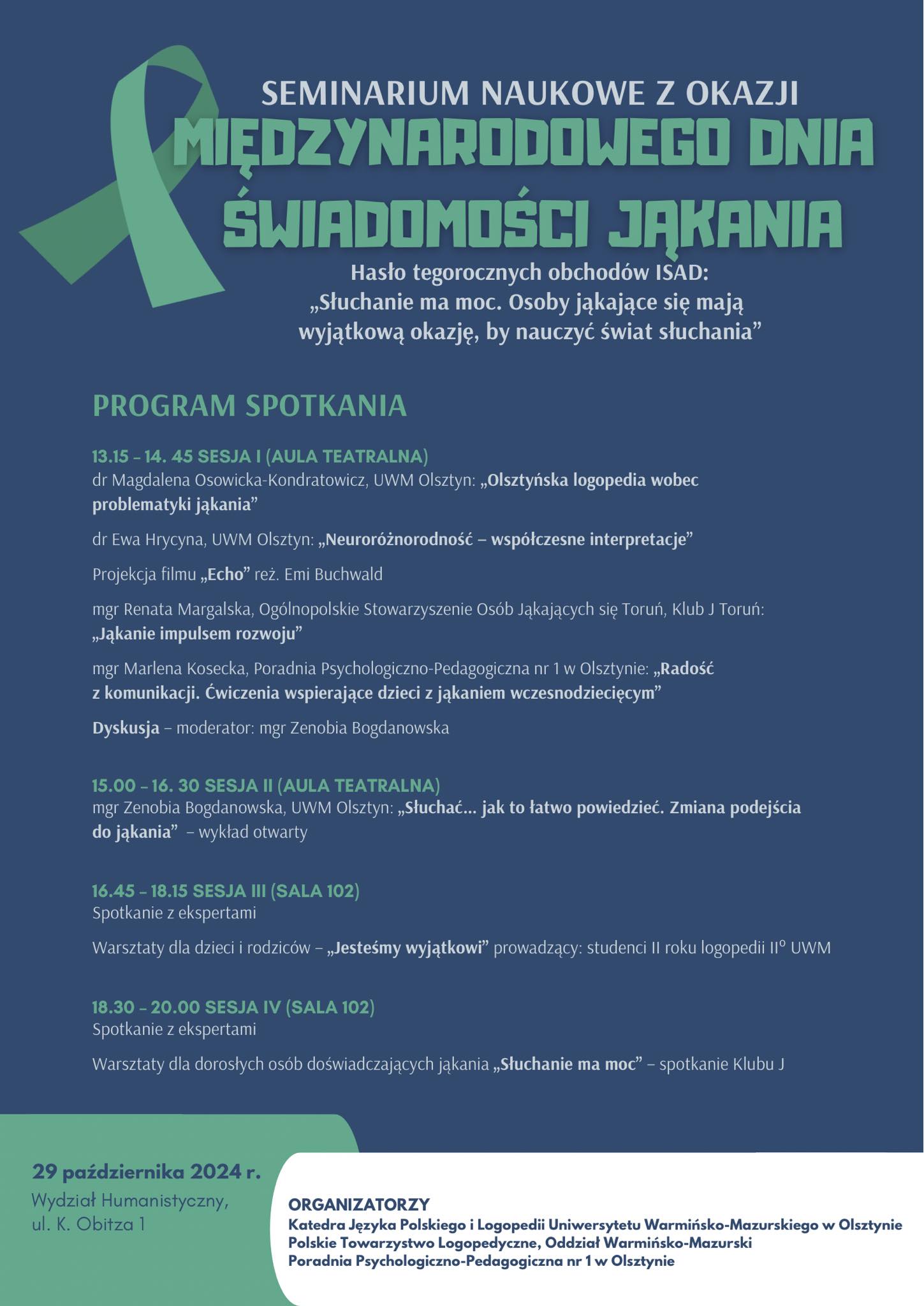 plakat seminarium o jąkaniu