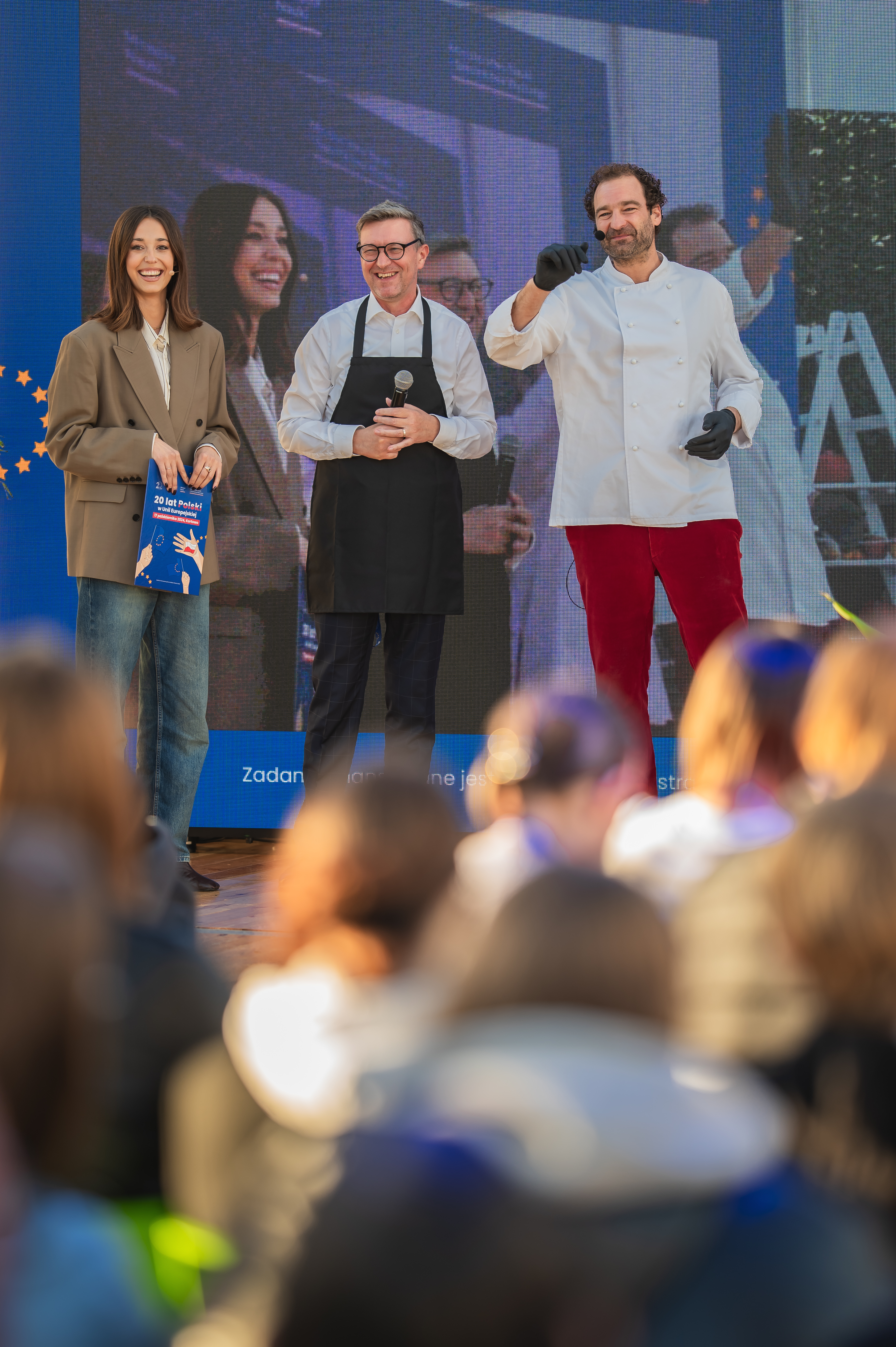 Izabella Krzan, Jerzy Przyborowski, Mikołaj Rey podczas gotowania