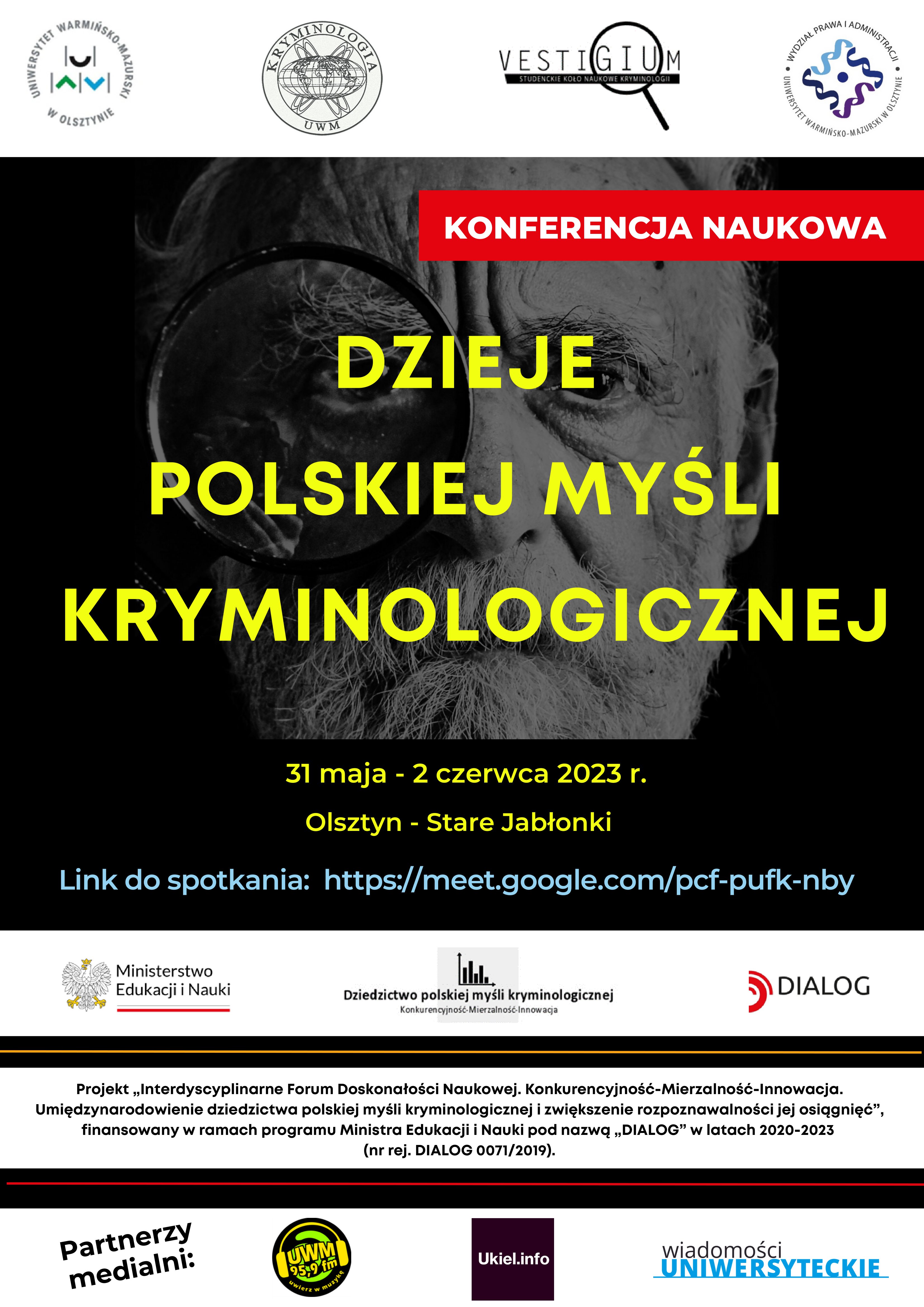 Plakat konferencji kryminologów, mat. organizatorów. 