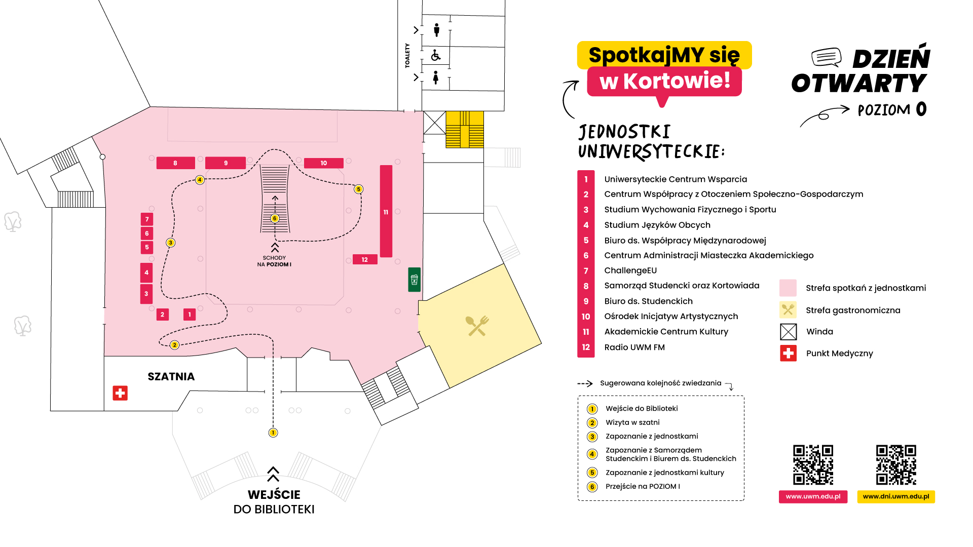 Mapa Dnia Otwartego UWM 2026 - poziom 0
