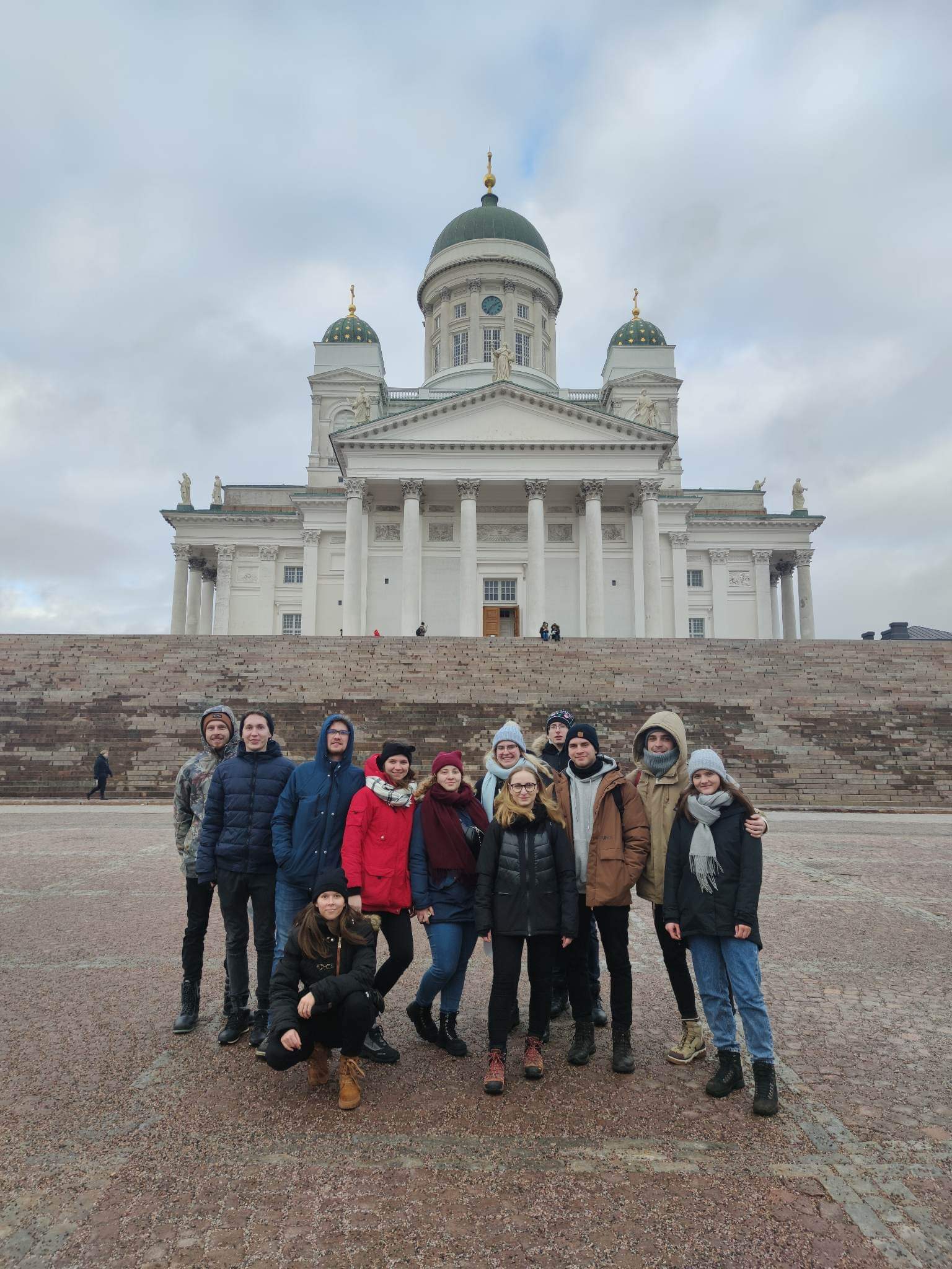 Grupa studentów z kierunku leśnictwo podczas pobytu w Finlandii
