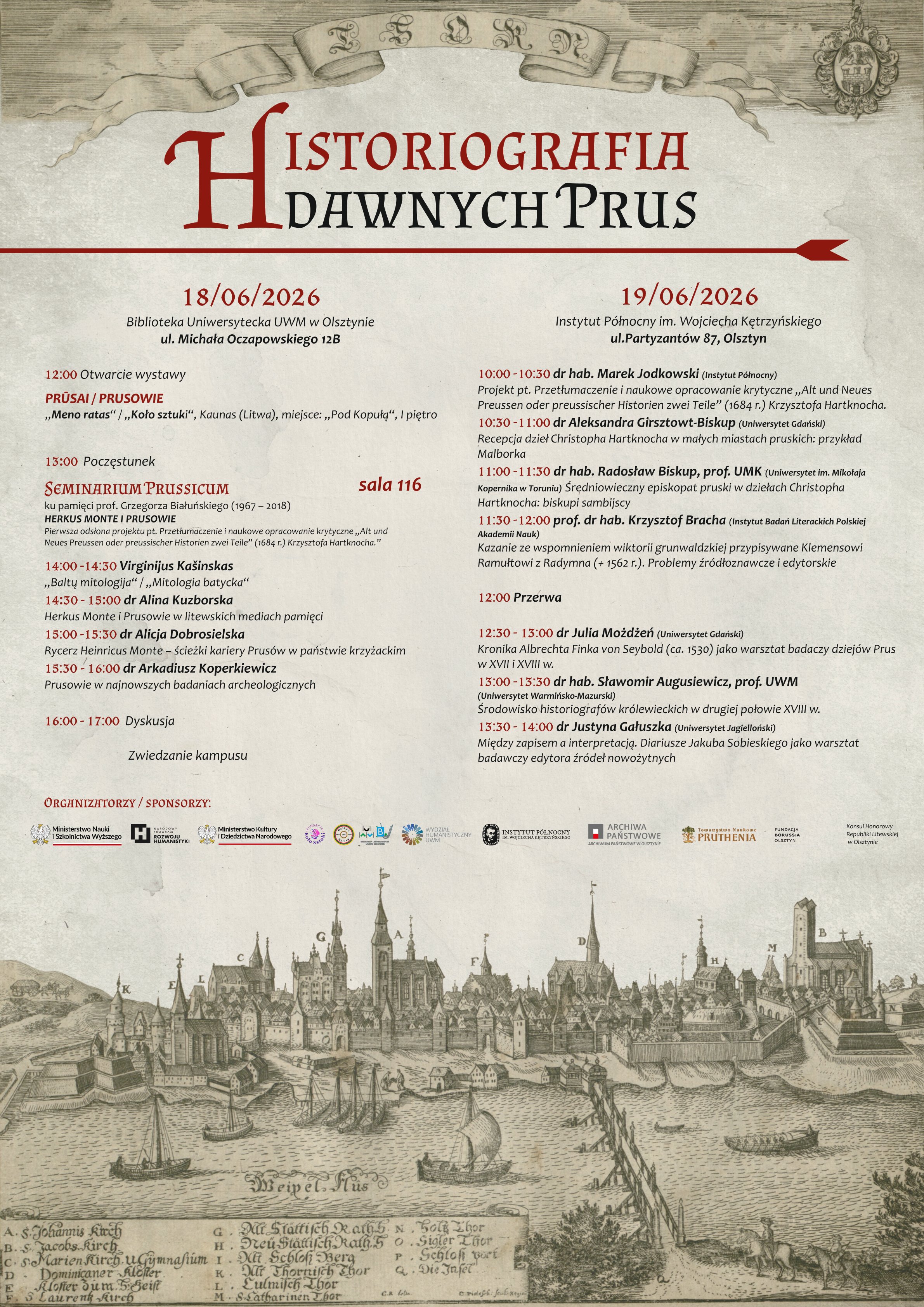 plakat promujący konferencję pt. "Historia dawnych Prus"