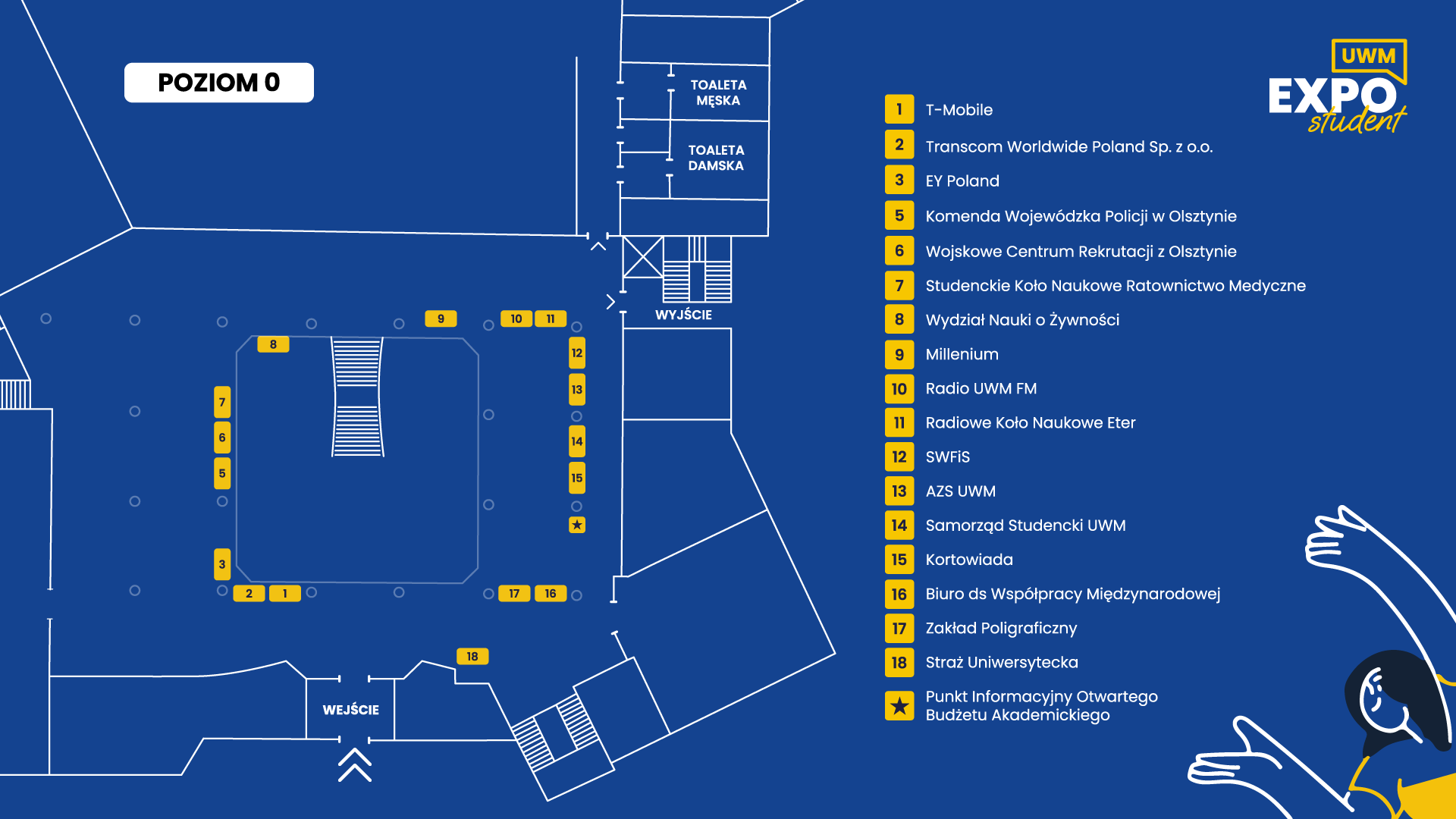 grafika przedstawiająca wystawców na Student EXPO 