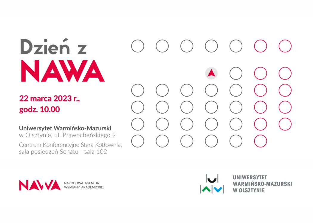 Plakat wydarzenia Dzień Otwarty z Narodową Agencją Wymiany Akademickiej w Olsztynie