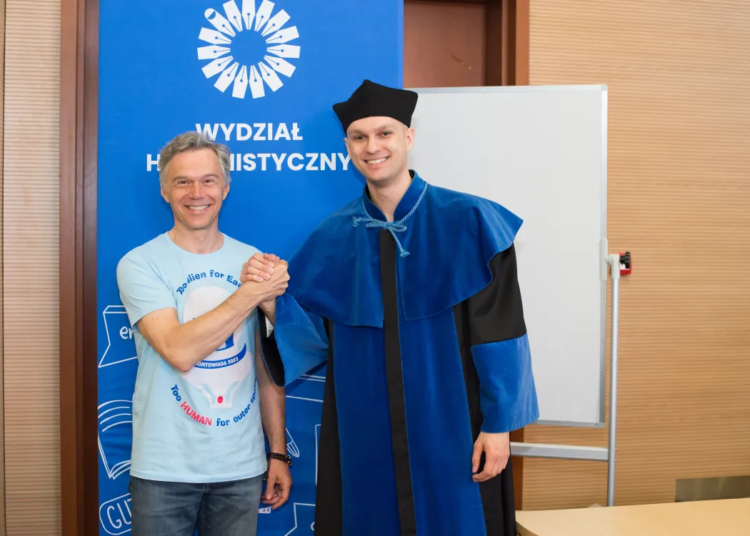 Dziekan Wydziału Humanistycznego prof. Mariusz Rutkowski i Arkadiusz Dziubak, przewodniczący RWSS WH