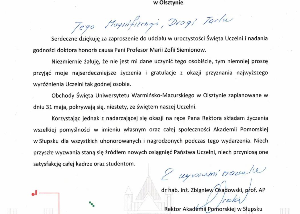 Podziękowania