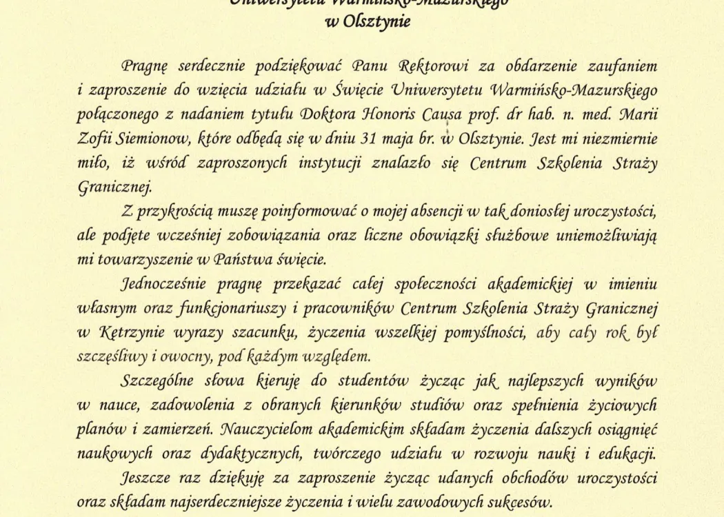 Podziękowania