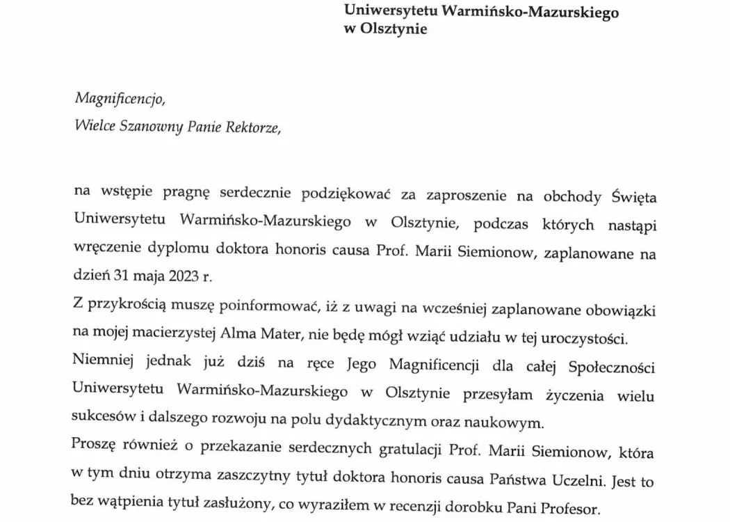 Podziękowania