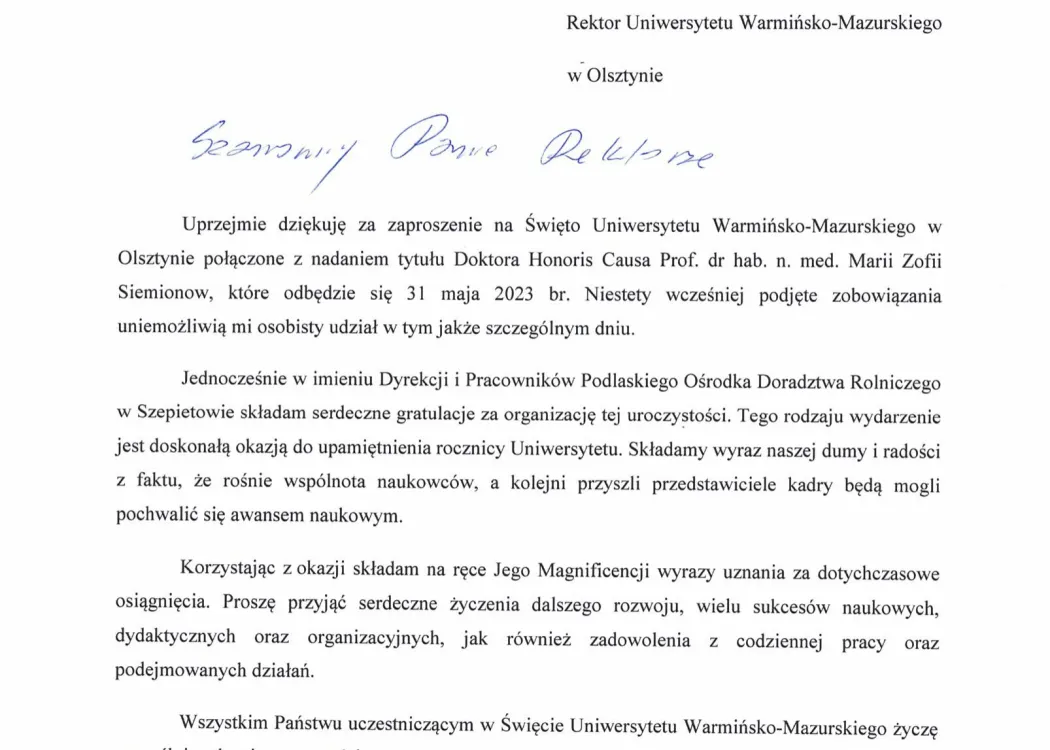 Podziękowania