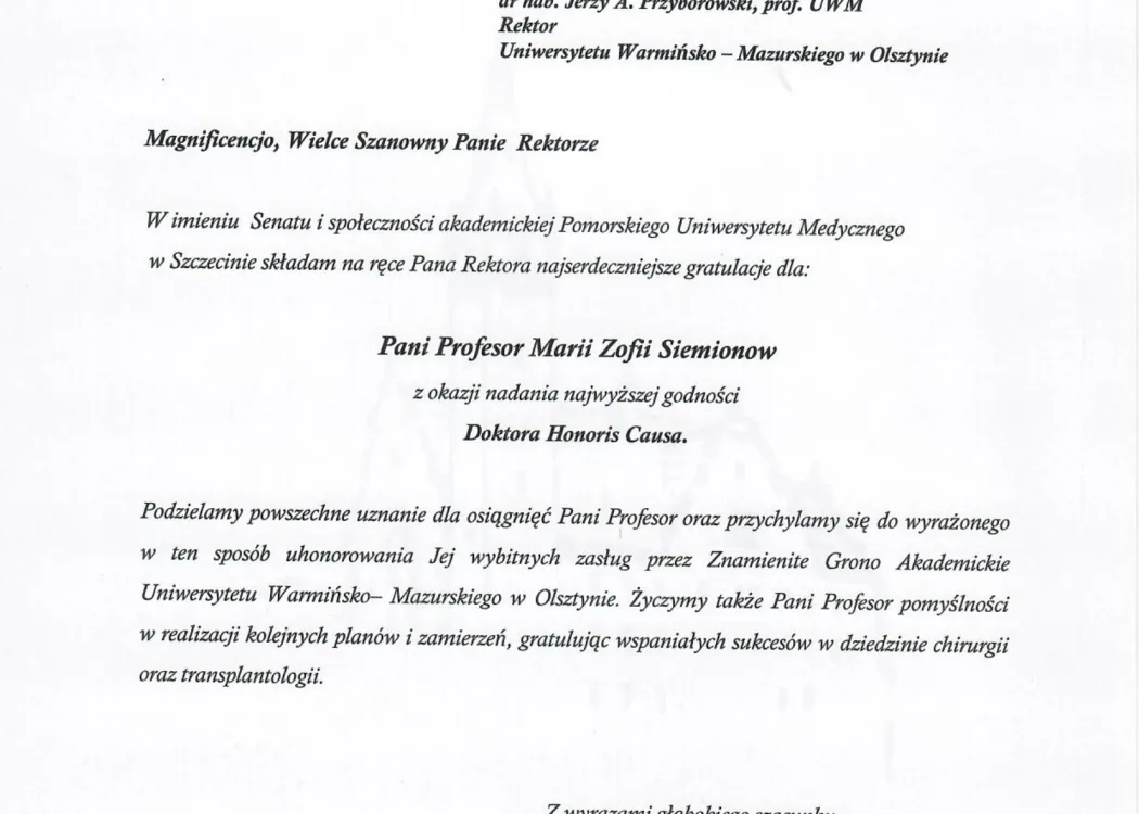 Podziękowania