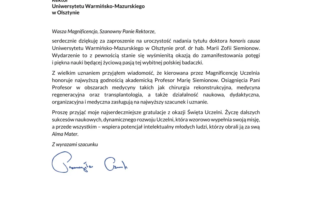 Podziękowania