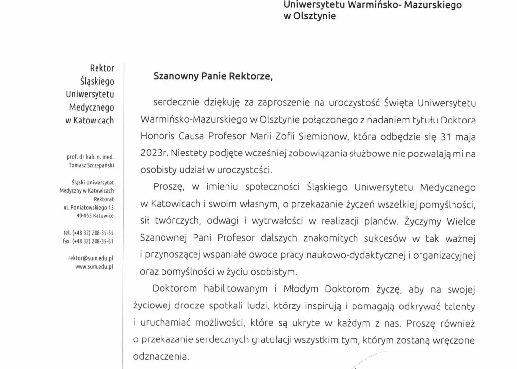 Podziękowania