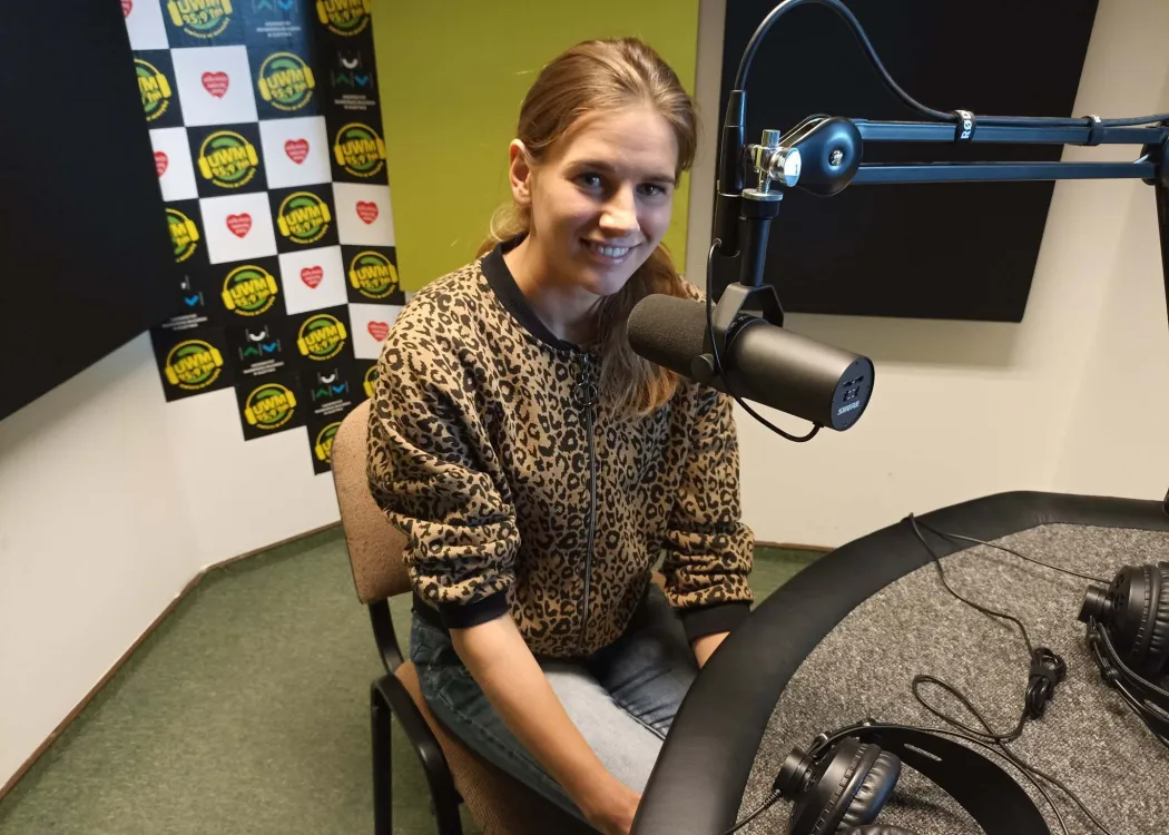 Aleksandra Lisowska w studiu Radia UWM FM