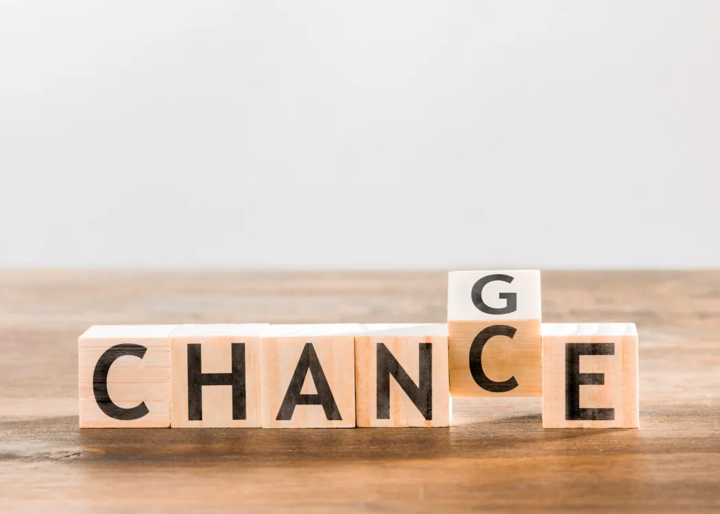 Klocki z literami: change/chance