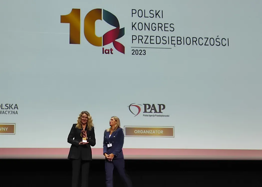 Marta Wangin odbiera Polską Nagrodę Innowacyjności