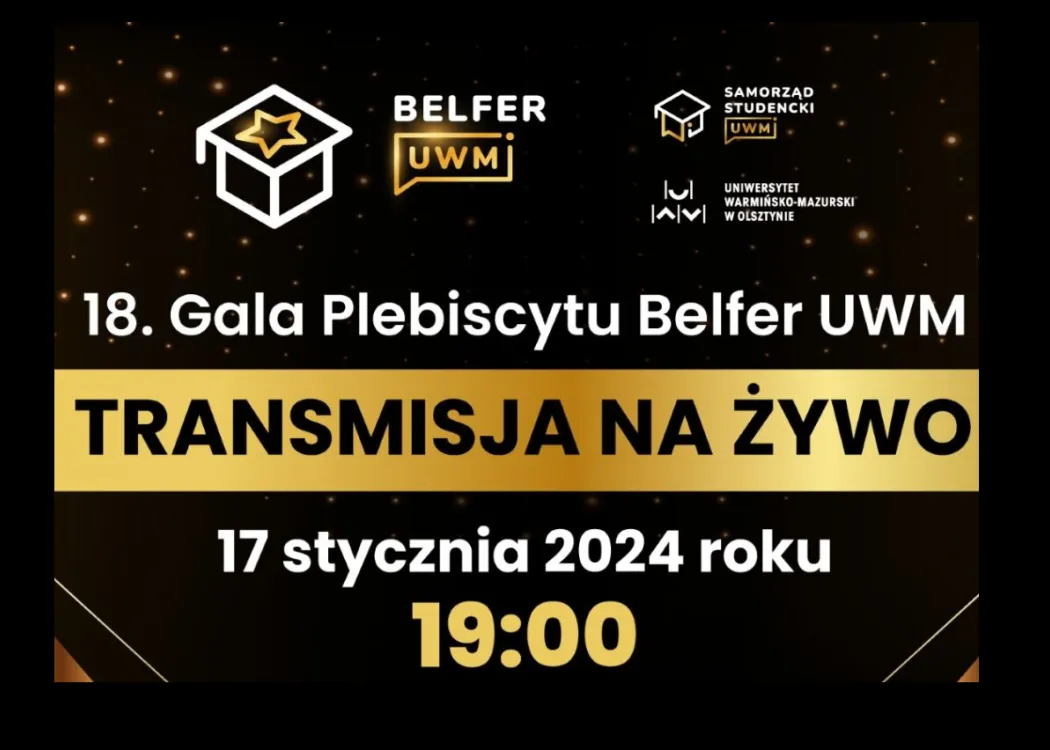 Gala Plebiscytu Belfer UWM - grafika zapowiadająca wydarzenie