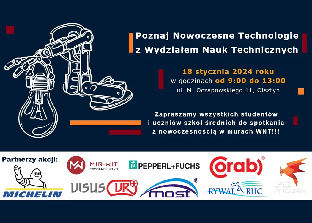 Plakat "Poznaj nowoczesne technologie z WNT"
