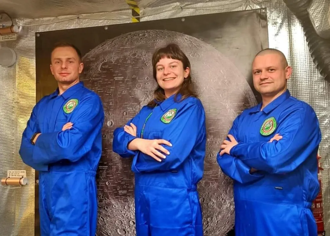 Adam Starowicz, Izabela Świca i Piotr Libudzki podczas swojego pobytu w habitacie
