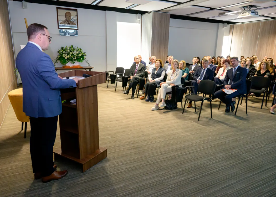 uroczystość nadania auli Wydziału Lekarskiego imienia prof. Wojciecha Rowińskiego oraz sali SOR imienia prof. Andrzeja Zawadzkiego.