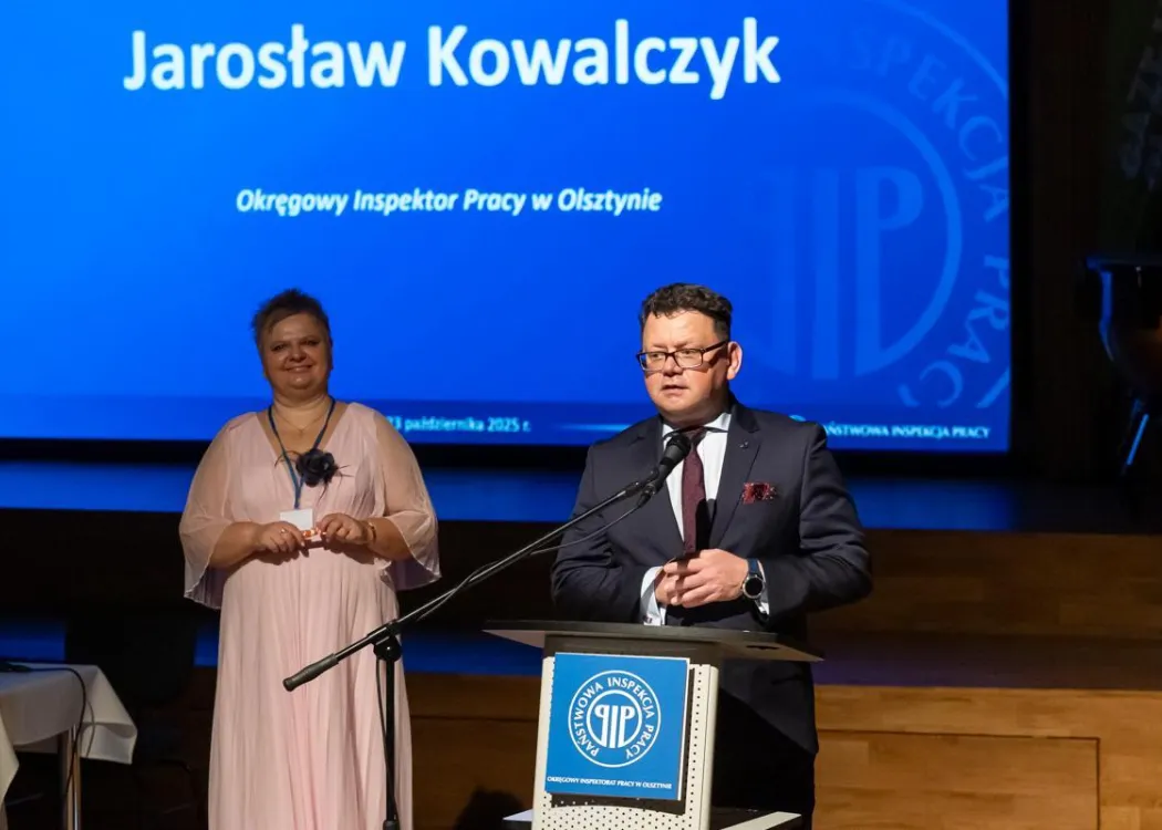 Konferencja o mobbingu: Jarosław Kowalczyk podczas swojego wystąpienia