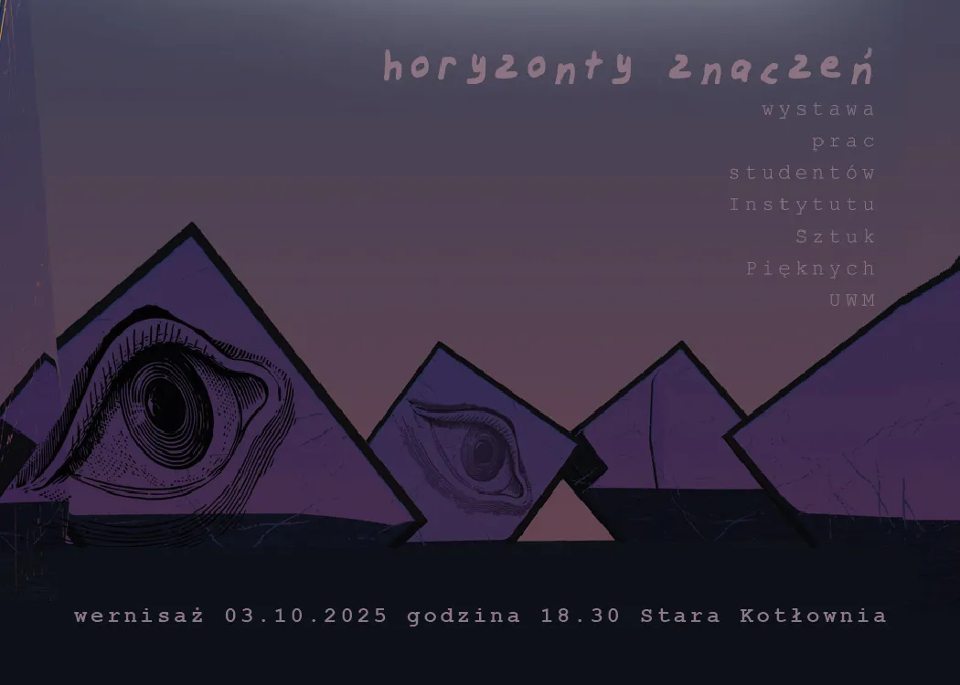 Grafika zapowiadająca wystawę „Horyzonty znaczeń”