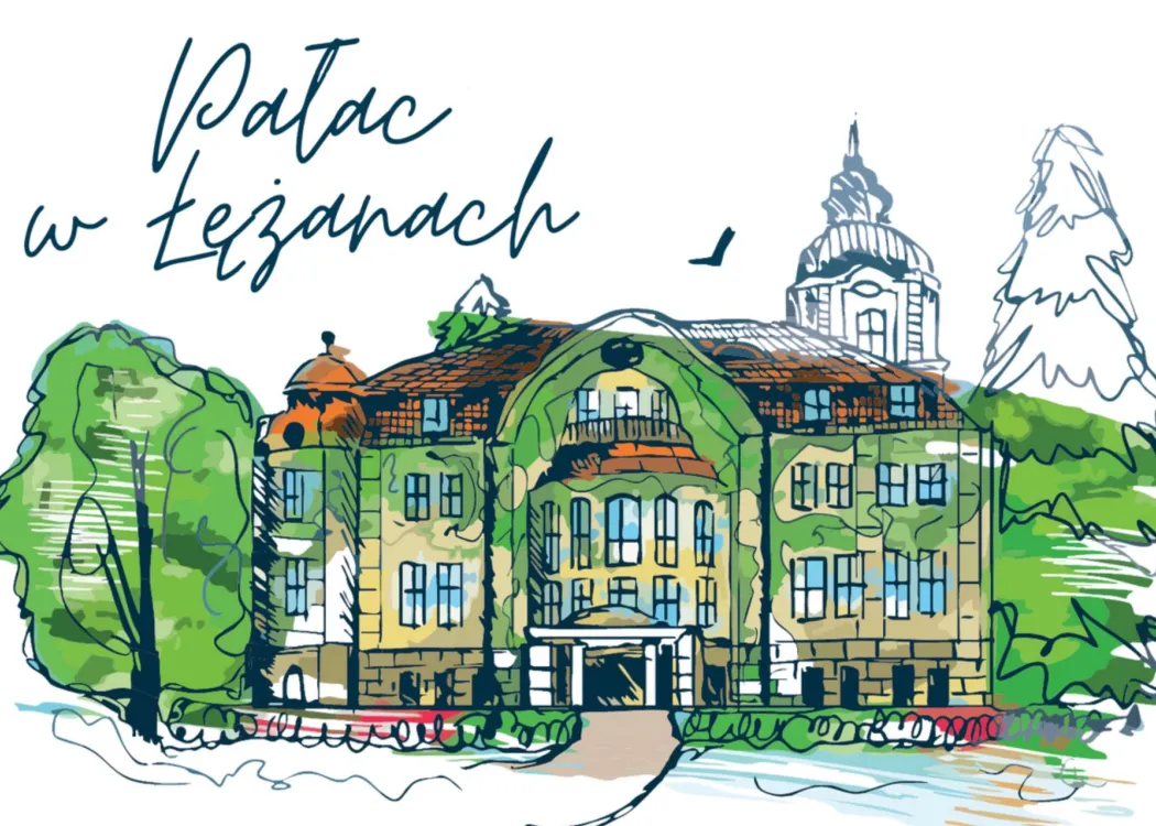 grafika przedstawiająca Pałac UWM w Łężanach 