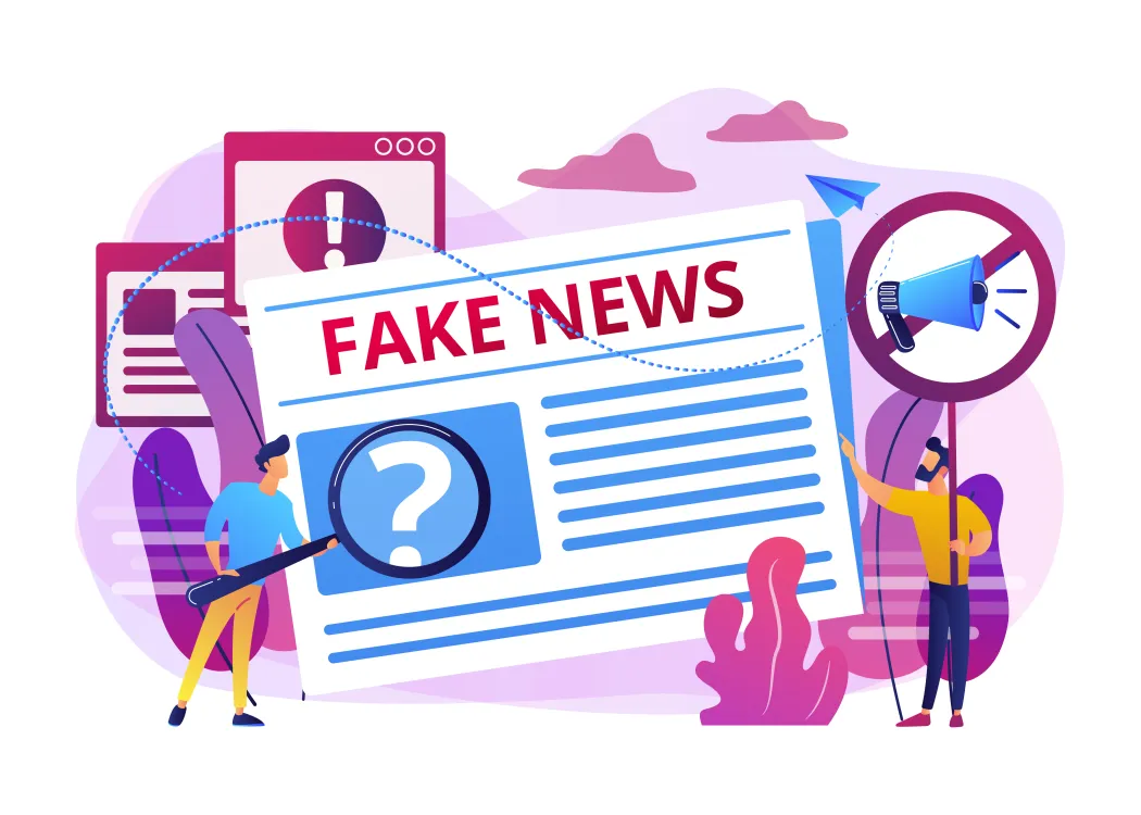 grafika przedstawiająca potrzebę zapobiegania fałszywym informacjom 