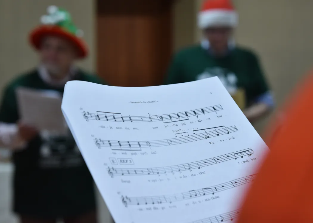 Nagranie pastorałki 2025: kartka z nutami 