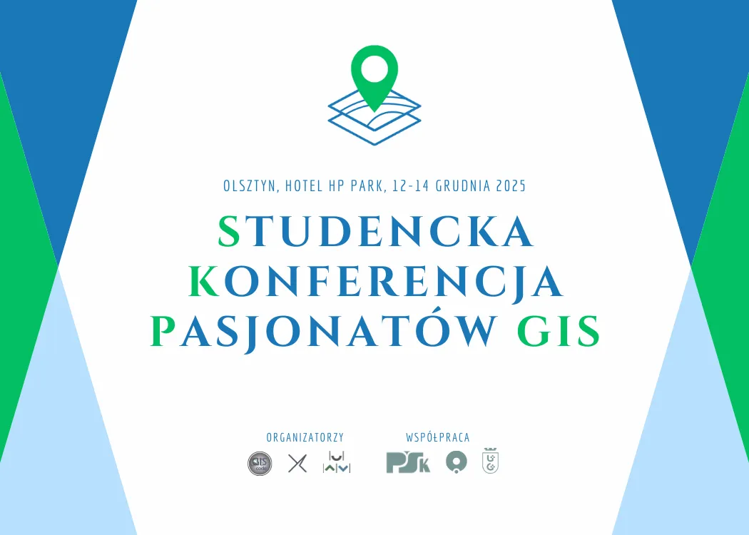 grafika promująca studencką konferencję pasjonatów GIS 