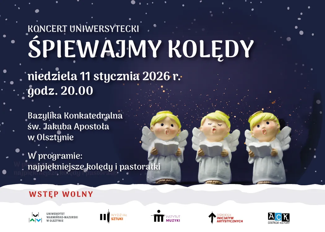 grafika promująca koncert uniwersytecki "Śpiewajmy kolędy" 