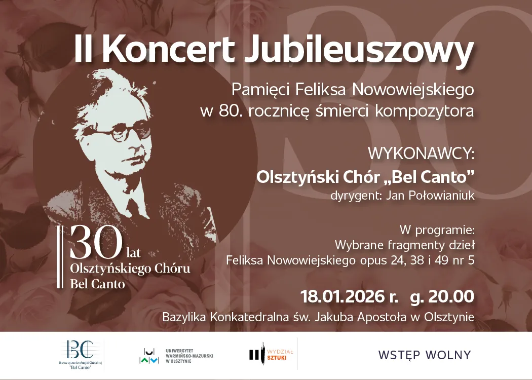 grafika promująca koncert jubileuszowy chóru Bel Canto 