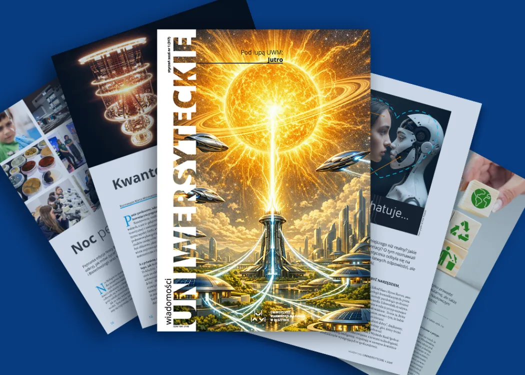 wiadomosci uwm styczen 2026 - grafika prezentujaca okladke i wybrane strony