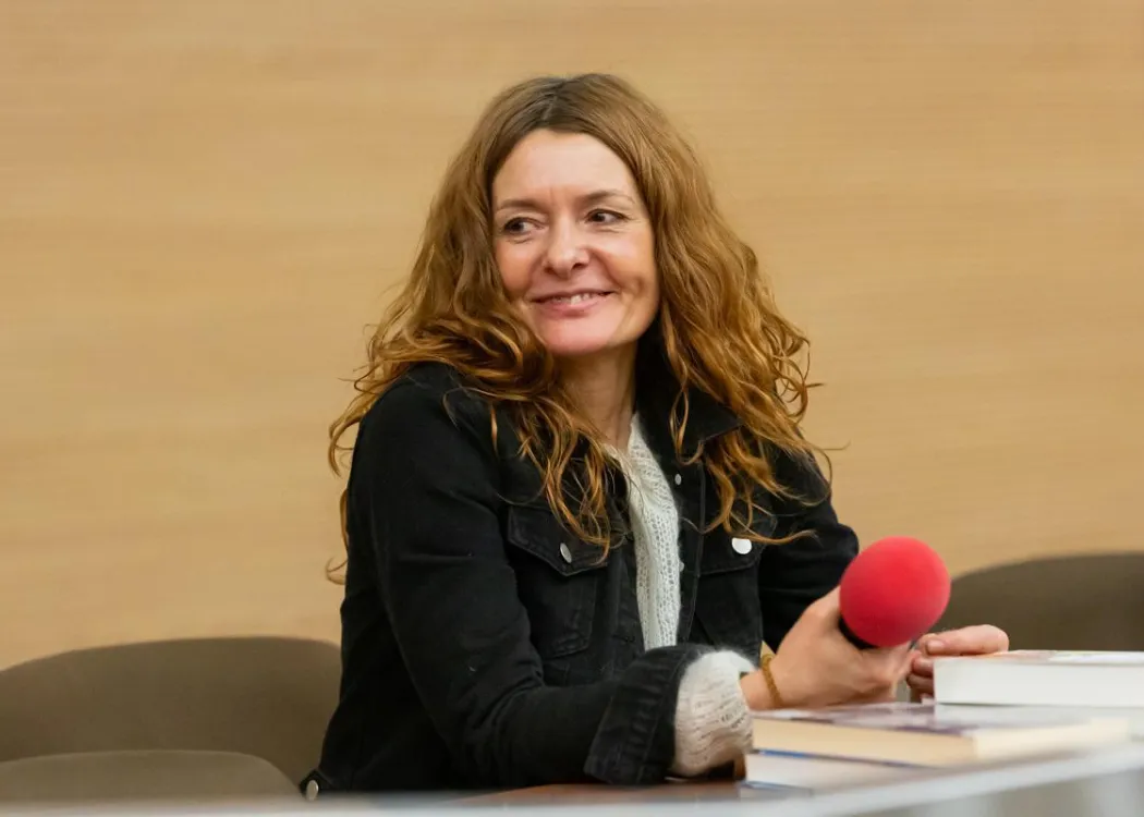 Katarzyna Enerlich podczas spotkania na Wydziale Humanistycznym UWM