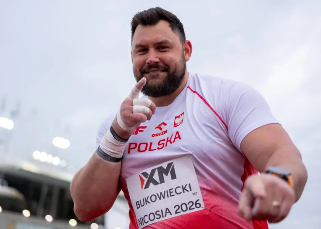 Konrad Bukowiecki podczas zawodów w Nikozji 