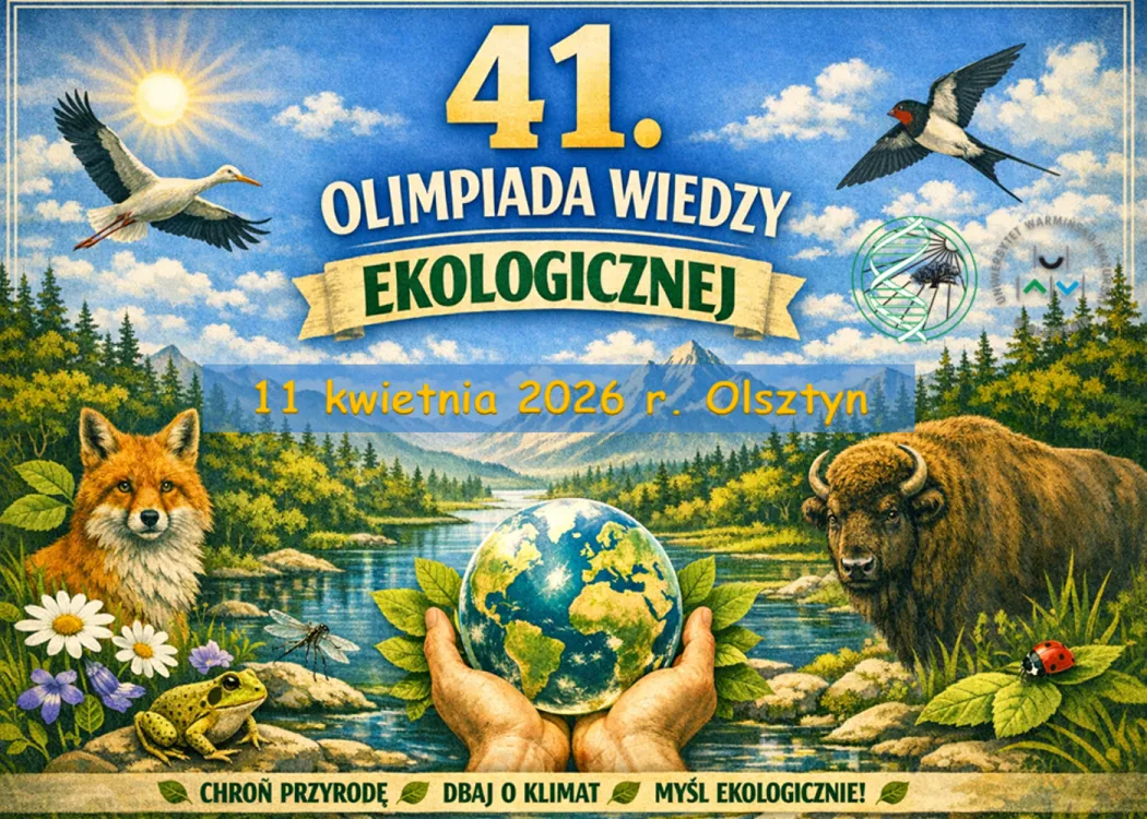 grafika promująca Olimpiadę Wiedzy Ekologicznej UWM 