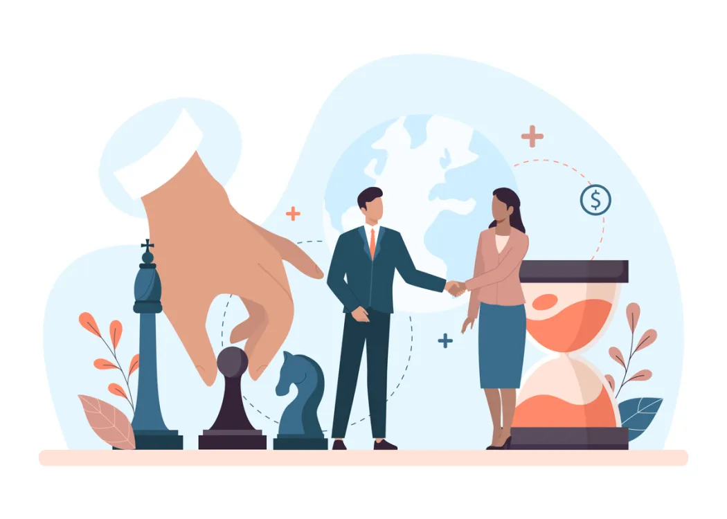 grafika obrazująca polityków i gry, jakie prowadzą