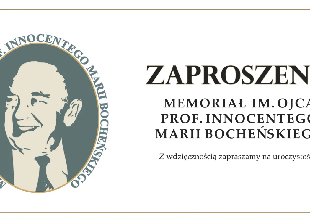 grafika-zaproszenie na Memoriał im. Ojca Prof. Innocentego Marii Bocheńskiego