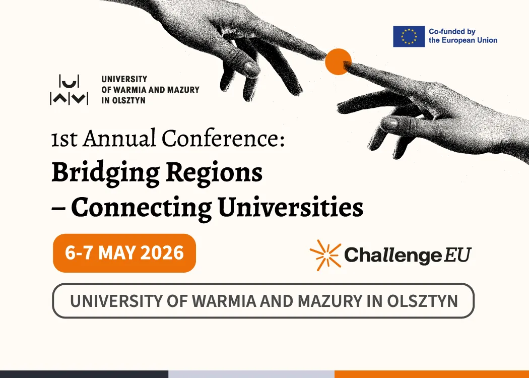 grafika promująca pierwszą coroczną konferencję sojuszu ChallengeEU, zawiera między innymi datę i nazwę wydarzenia 