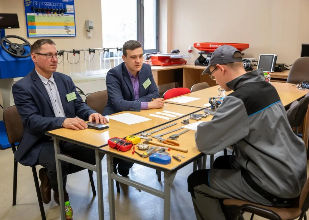 Okręgowy etap Olimpiady Wiedzy i Umiejętności Rolniczych na UWM: uczestnik podczas wykonywania zadania w części praktycznej