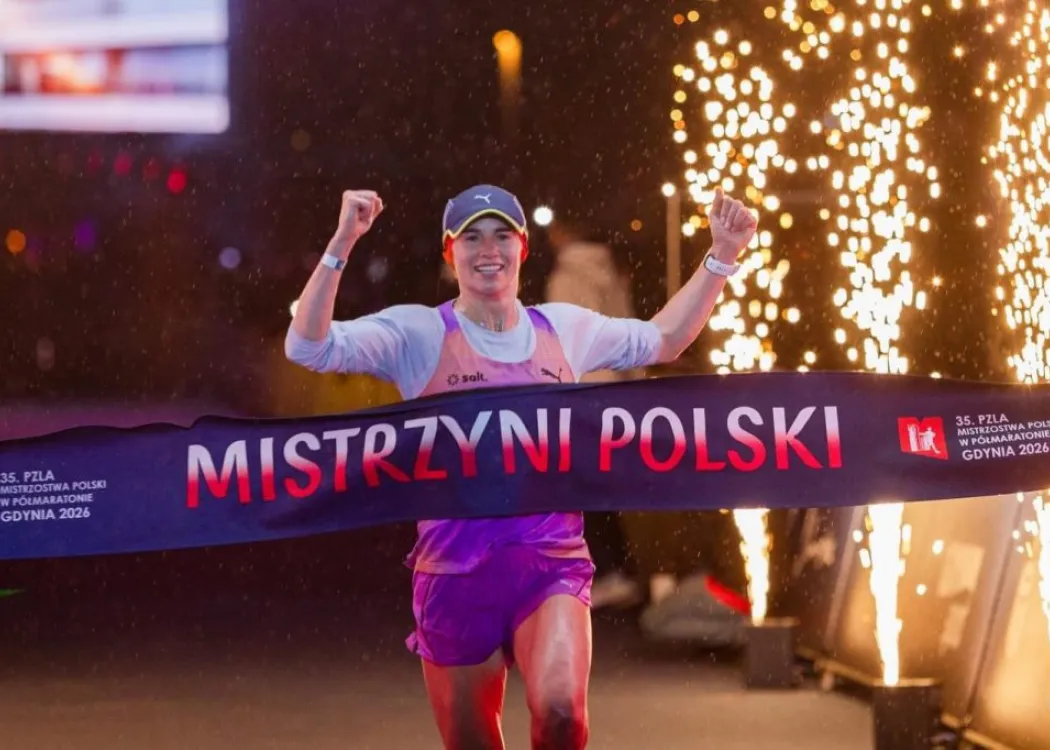 Aleksandra Lisowska podczas zdobywania mistrzostwa Polski w półmaratonie