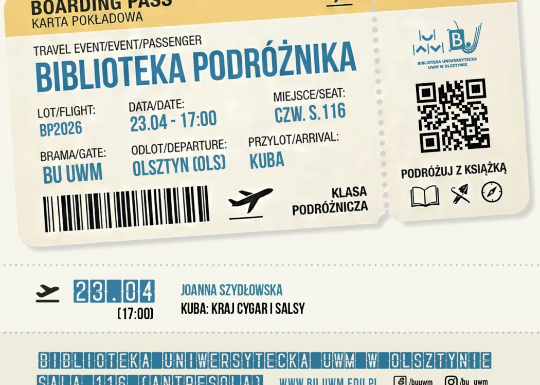Grafika promująca spotkanie z cyklu "Biblioteka podróżnika" 