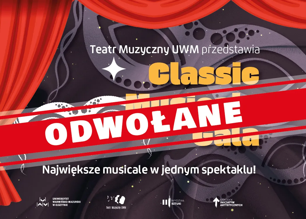grafika informująca o odwołaniu spektaklu 